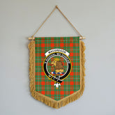 MacGregor Ancient Tartan Crest Wall Hanging Banner - Wood Pole